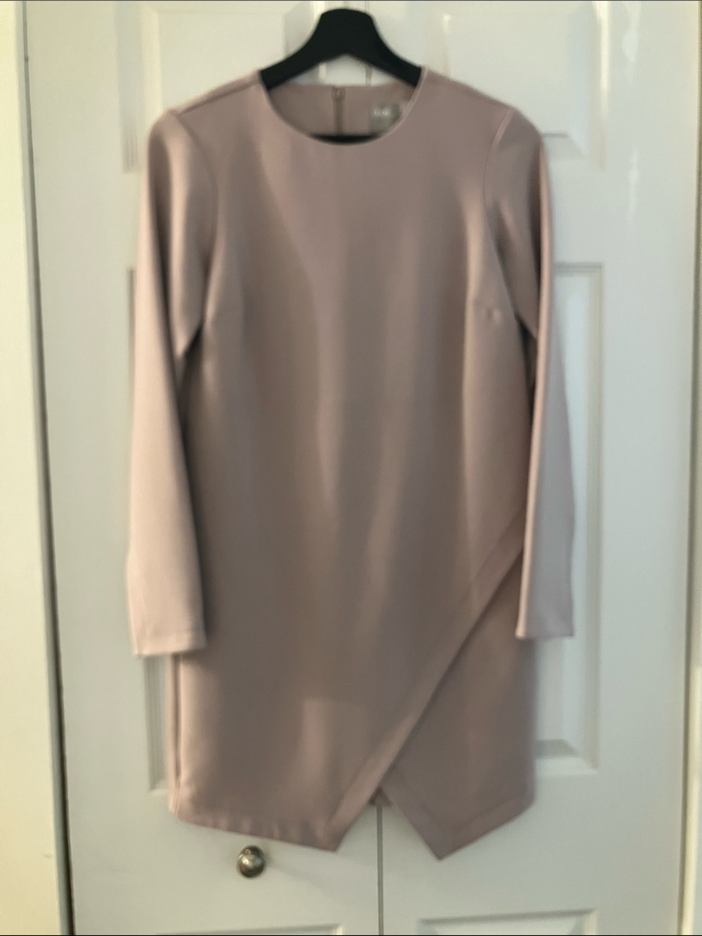 ASOS Long-Sleeve Wrap-Hem Dress in Dusty Rose